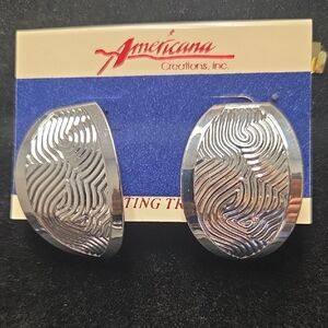 Americana Creations Silver Clip-On Earrings